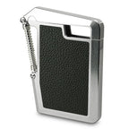 Card Case SPRING+ Shiny Silver & Black Leather