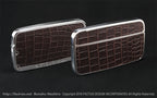 カードケース Cobble+ シャイニーシルバー×ダークブラウンクロコ