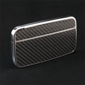 Card Case Cobble+ Shiny Silver x Black Carbon